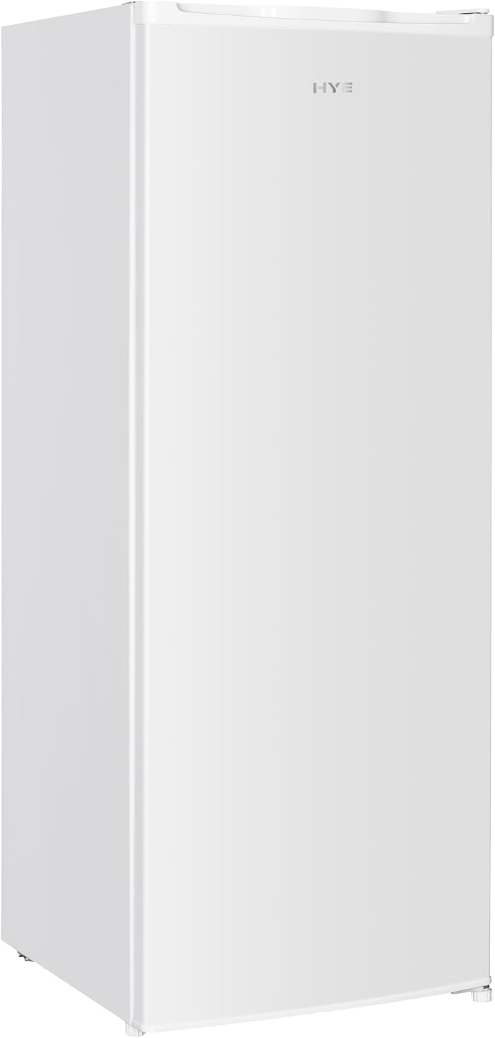 HYE Upright Freezer - 168L Capacity, 142.6cm Height, 54.5cm Height, White