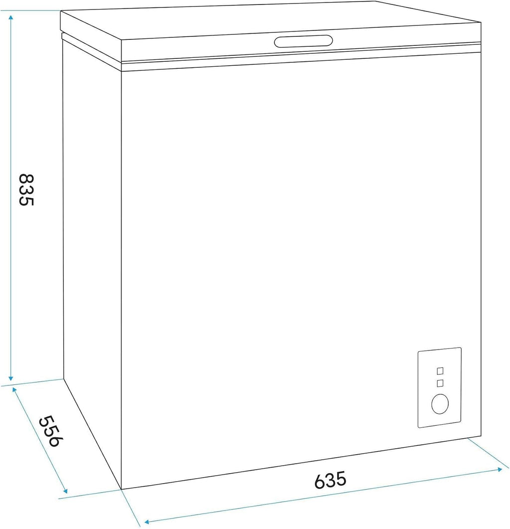 Baridi 142L Freestanding Chest Freezer with Adjustable Thermostat, White - DH120