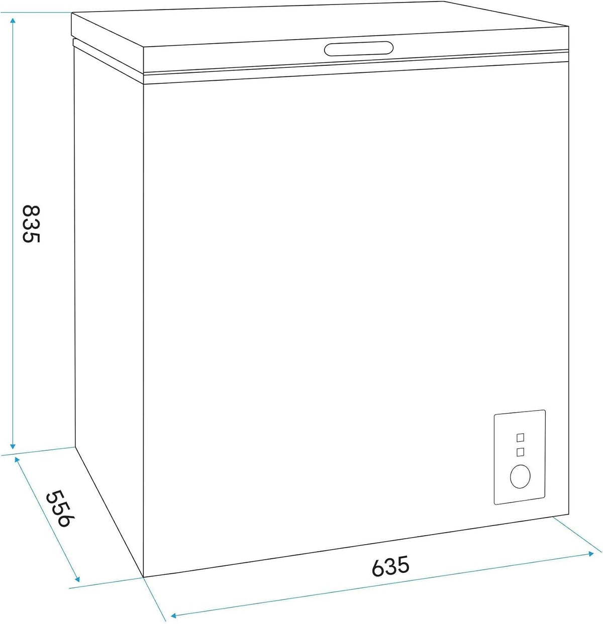Baridi 142L Freestanding Chest Freezer with Adjustable Thermostat, White - DH120