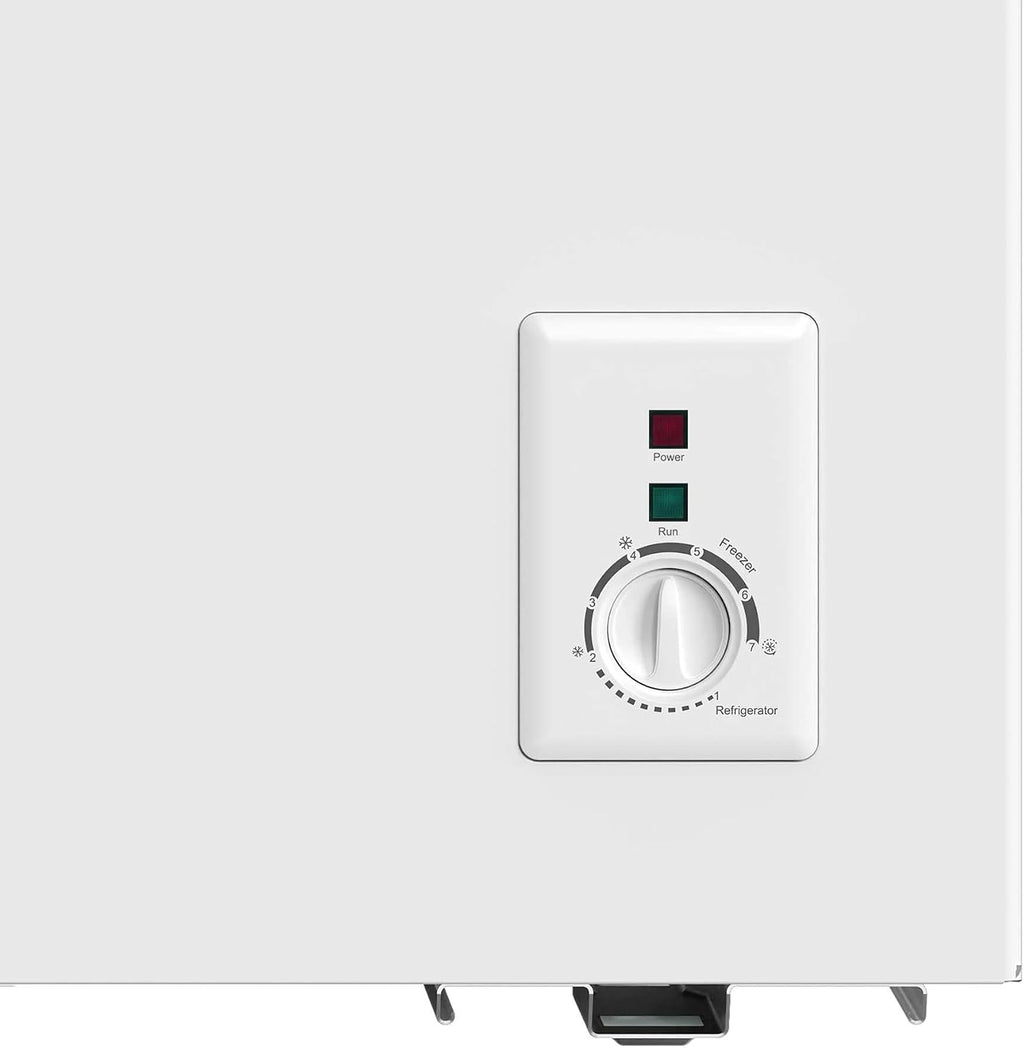 Baridi 142L Freestanding Chest Freezer with Adjustable Thermostat, White - DH120