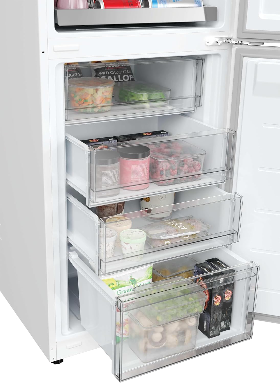 Hoover HONCQ3T518ENWK 185cm 50/50 Total No Frost Fridge Freezer - White - E Rated