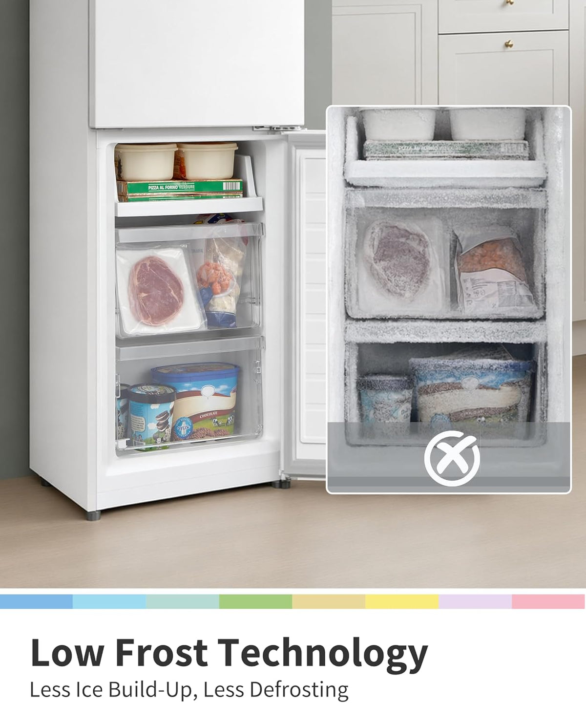 COMFEE' 174L Freestanding Fridge Freezer, Low Frost, RCB169WH2(E)