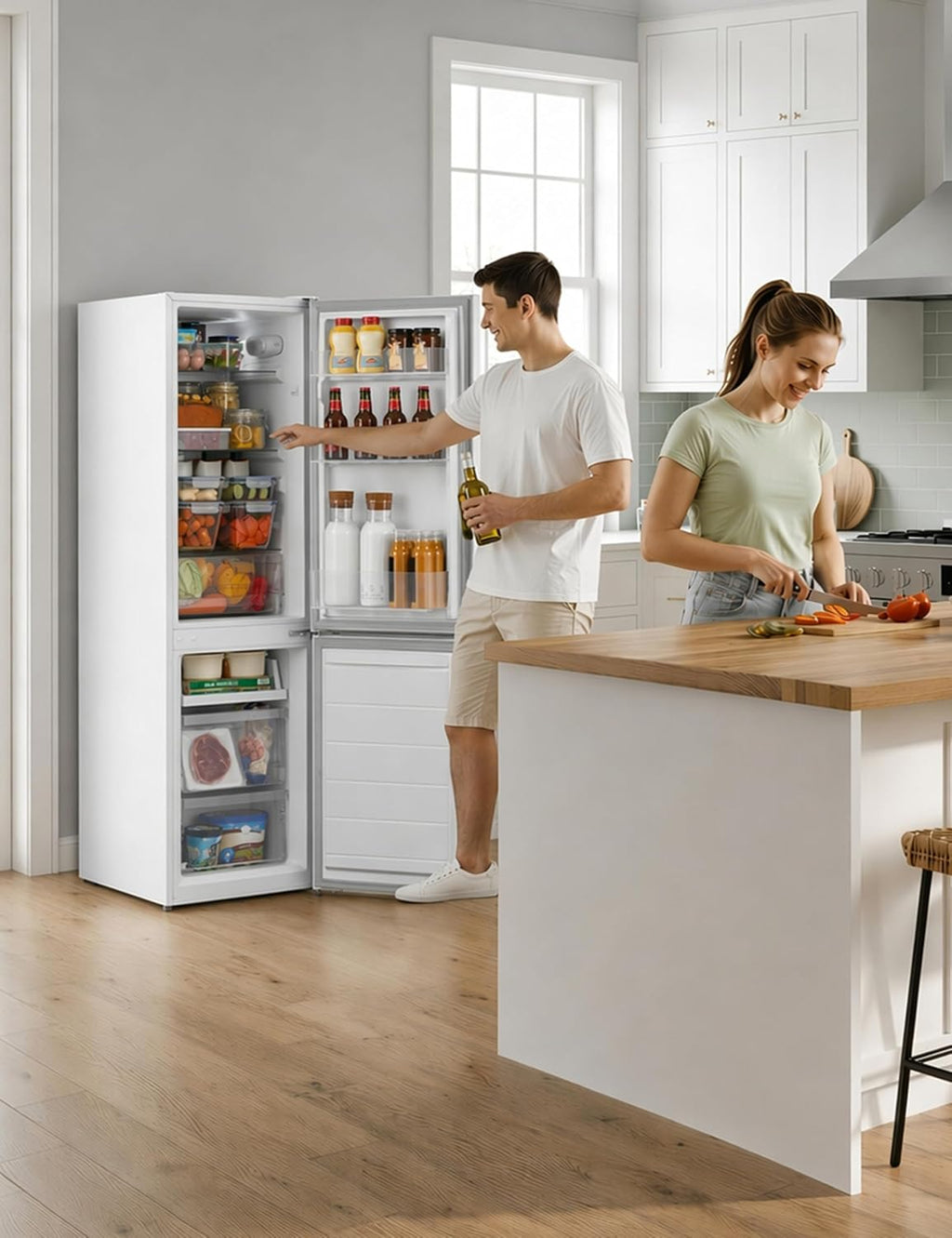 COMFEE' 174L Freestanding Fridge Freezer, Low Frost, RCB169WH2(E)