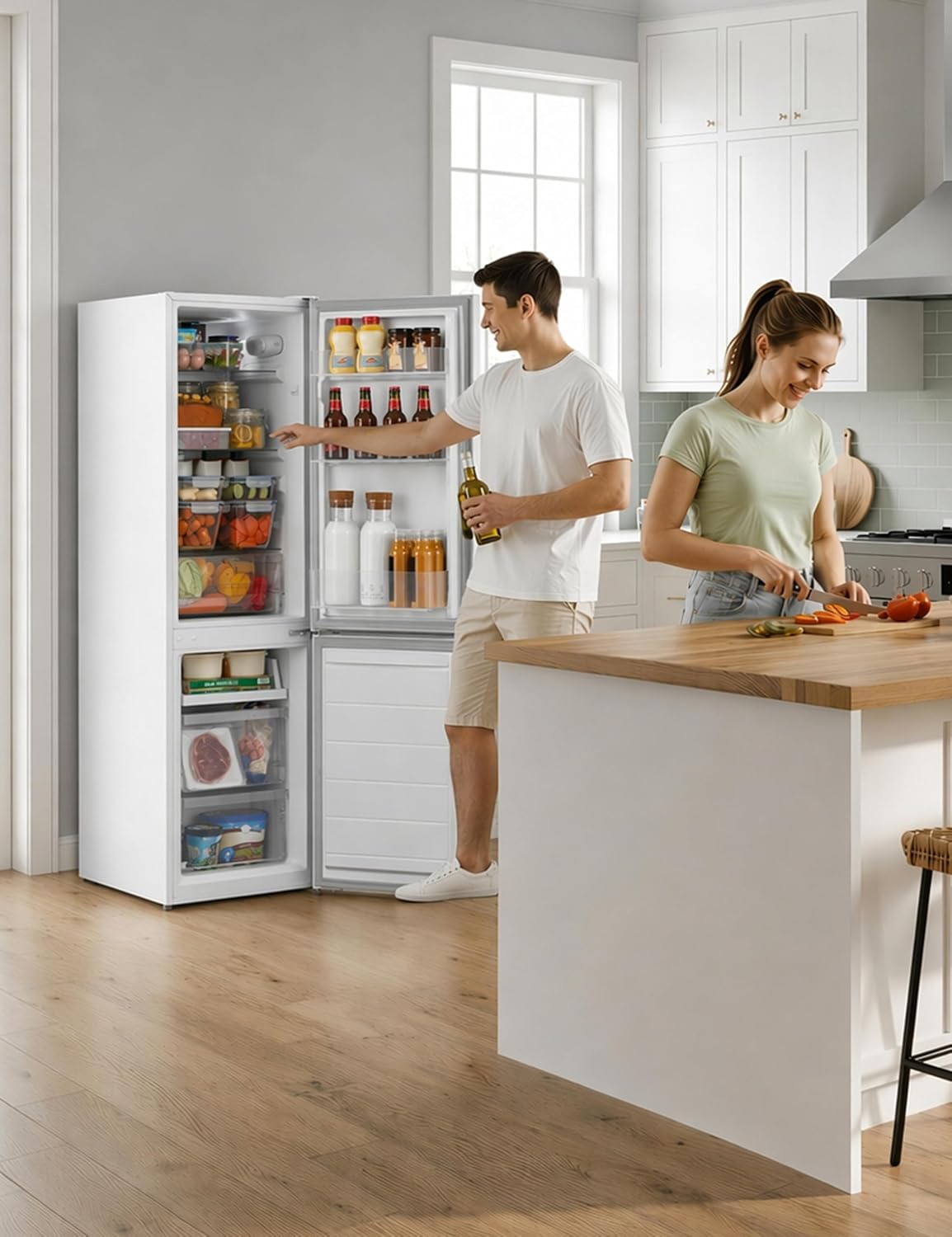 COMFEE' 174L Freestanding Fridge Freezer, Low Frost, RCB169WH2(E)